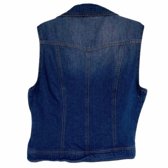 Rue 21 Women’s Denim Vest Bronze Studs Large - Picture 2 of 5